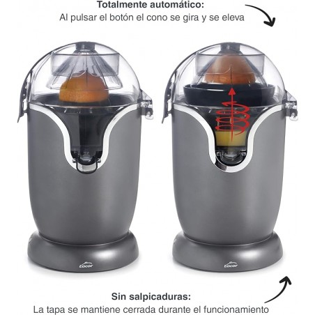 Elektrische Saftpresse, vollautomatisch, presst alle Arten von Zitrusfrüchten aus: Orangen, Zitronen, Limetten, BPA-frei, 400 ml