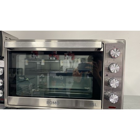 45-l-Elektro-Backofen mit Bräter. 2000 W. Temperatur bis 230 °C, 60-Minuten-Timer, Stahl