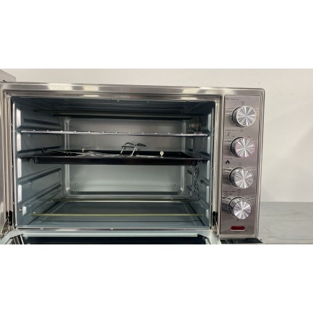 45-l-Elektro-Backofen mit Bräter. 2000 W. Temperatur bis 230 °C, 60-Minuten-Timer, Stahl