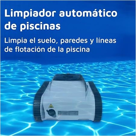 Robot limpiafonso automático de Piscina Inverx60. Funciona sin Cables con batería, Piscinas de hasta 20 x 6 Metros