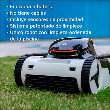 Robot limpiafonso automático de Piscina Inverx60. Funciona sin Cables con batería, Piscinas de hasta 20 x 6 Metros