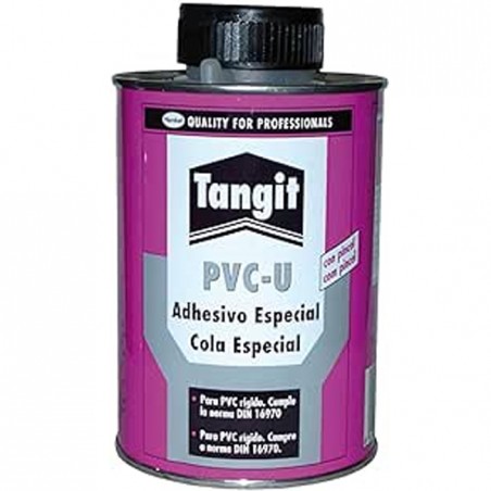 Rigid PVC glue, with brush, 500 grams