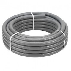 Tuyau flexible en PVC Hydrotube gris, 20 mm extérieur, 5 mètres