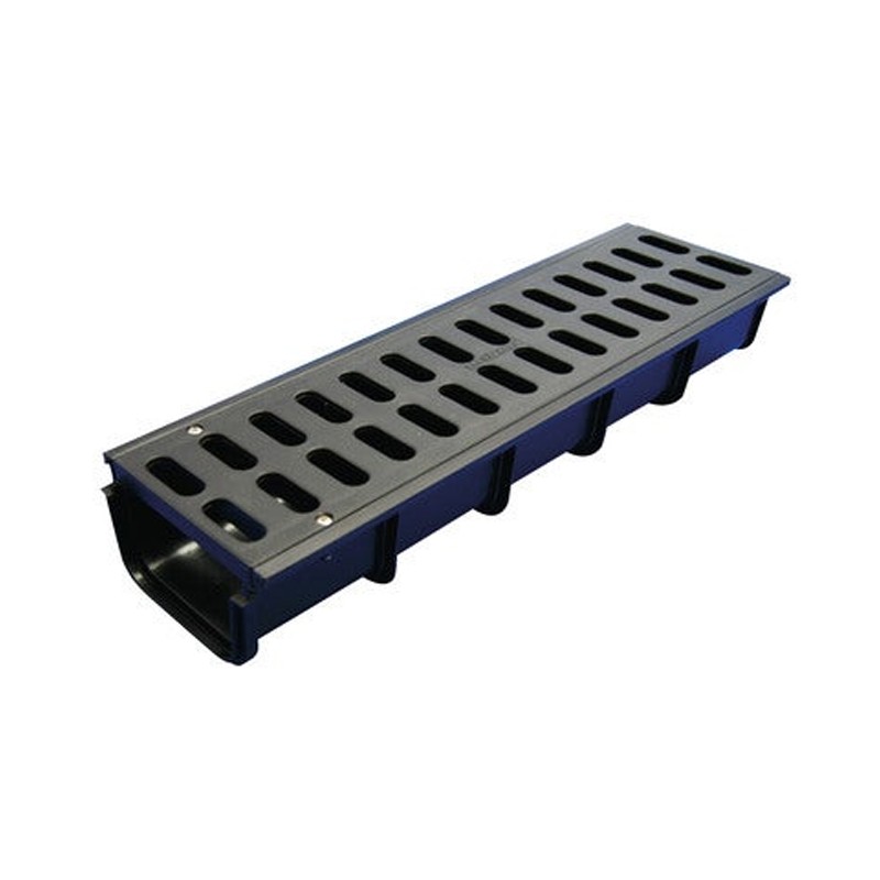 Canaletta di drenaggio con griglia in polipropilene, Dimensioni 50x13x7,2 cm