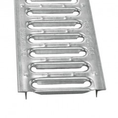 Garagengitter aus geripptem, verzinktem Ulma, Abschlussabdeckung für Verkehrsflächen, Maße 100 x 20 cm	