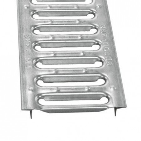 Garagengitter aus geripptem, verzinktem Ulma, Abschlussabdeckung für Verkehrsflächen, Maße 100 x 20 cm