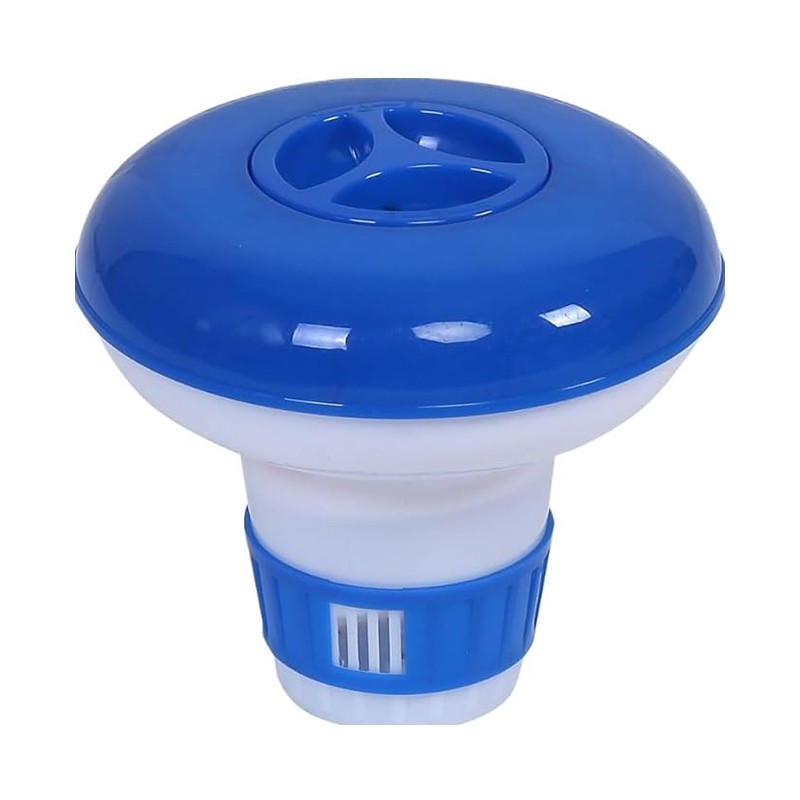 Distributeur de chlore flottant, réglable. Capacité pour des pilules de 200 grammes Distributeur de chlore flottant, réglable. Capacité pour des pilules de 200 grammes
