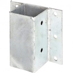 Anclaje de pared metalico cuadrado 7x7x15 cm | Anclaje metálico Galvanizado Pared para Postes | Soporte para Poste de Madera