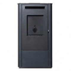 Thelma 6.5 KW pellet stove. Superior efficiency and design with a heated surface, Black