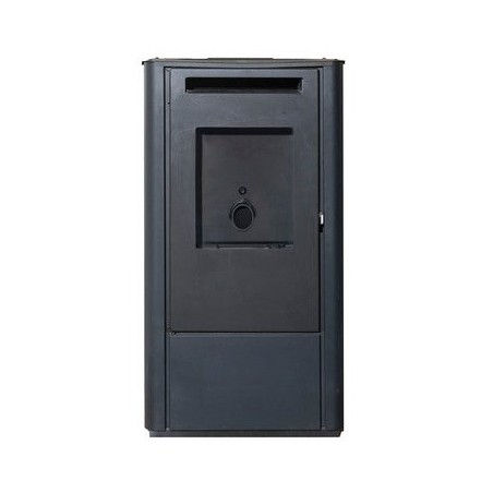 Thelma 6,5 ​​KW Pelletofen. Überlegene Effizienz und Design mit beheizter Oberfläche, Schwarz	