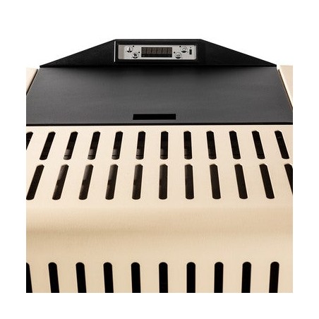 Poêle à granulés Starclima Venus 10,1 kW. Efficacité et design supérieurs avec surface chauffante. Blanc.