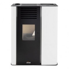 Ferroli Atlas 9 KW Pelletofen. Überragende Effizienz und Design mit beheizter Oberfläche, Weiß	