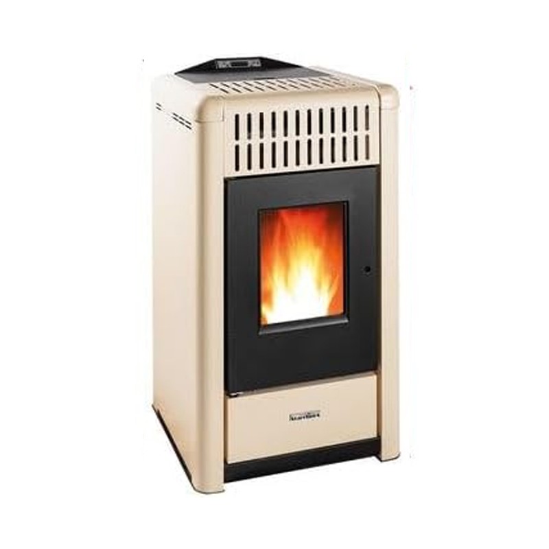 Salamandra a pellets Starclima Tierra de 10 kW. Eficiência e design superiores com superfície aquecida. Cor Tierra. Salamandra a pellets Starclima Tierra de 10 kW. Eficiência e design superiores com superfície aquecida. Cor Tierra.