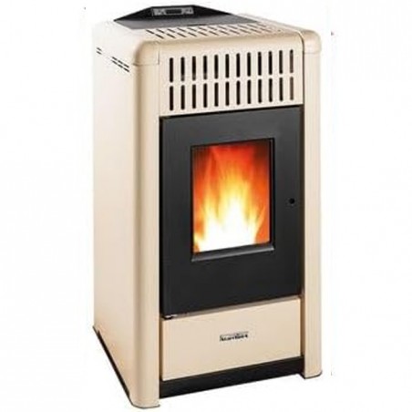 Starclima Tierra 10 KW pellet stove. Superior efficiency and design with a heated surface. Tierra color.