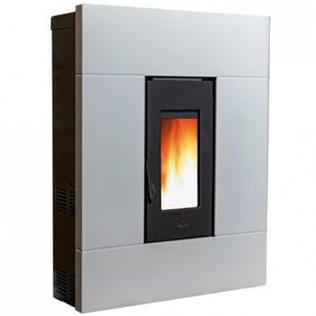 Poêle à pellets Pegaso Tabla 7,7 KW. Efficacité et design supérieurs avec une surface chauffée, Blanc