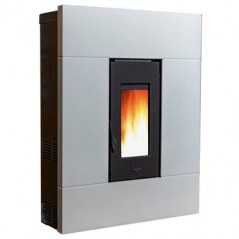 Poêle à pellets Pegaso Tabla 7,7 KW. Efficacité et design supérieurs avec une surface chauffée, Blanc