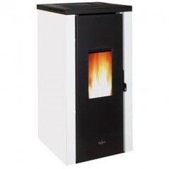 Pegaso Vera 7.7 KW pellet stove. Superior efficiency and design with a heated surface. Black.