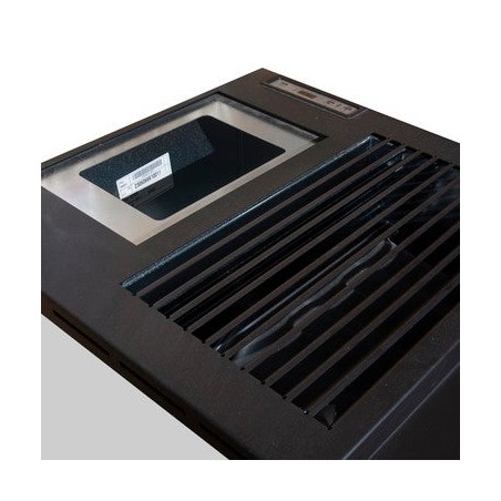 Poêle à granulés Pegaso Vera 7,7 kW. Efficacité et design supérieurs avec surface chauffante. Noir.