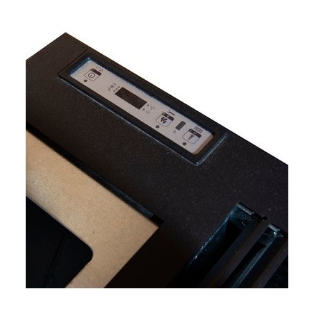 Pegaso Vera 7.7 KW pellet stove. Superior efficiency and design with a heated surface. Black.