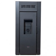 Pegaso Saba 15 KW pellet stove. Superior efficiency and design with a heated surface, Black