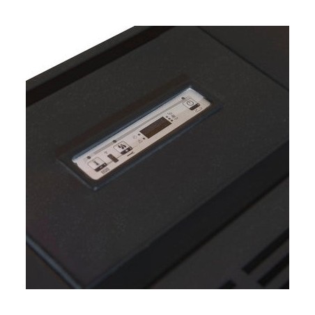 Pegaso Saba 15 KW pellet stove. Superior efficiency and design with a heated surface. Black.