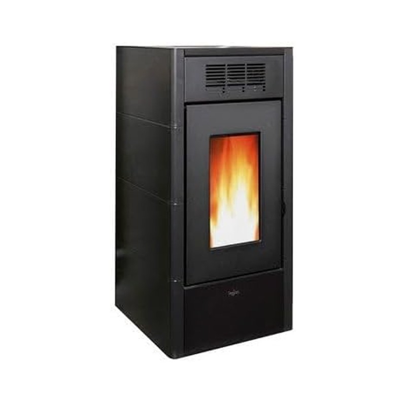 Poêle à granulés Pegaso Elane 9 KW. Efficacité et design supérieurs avec une surface chauffée, Noir Poêle à granulés Pegaso Elane 9 KW. Efficacité et design supérieurs avec une surface chauffée, Noir