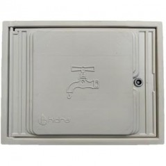 Counter door made of high-resistance gray polypropylene. Mounted on a wall frame. Measurements 35x45cm
