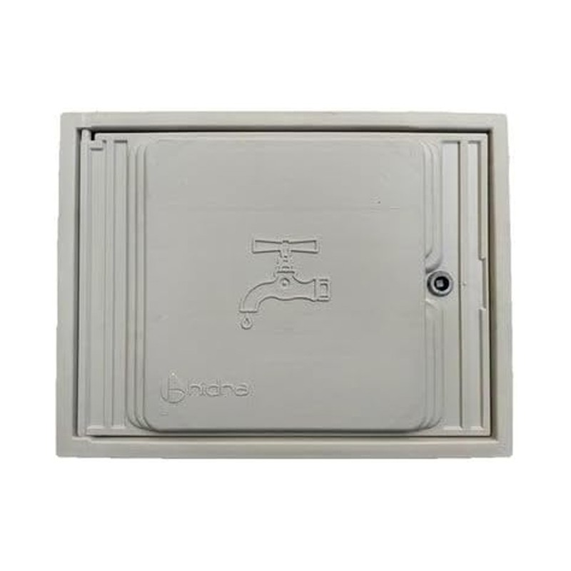 Tür für Wasserzähler aus grauem Polypropylen, hohe Beständigkeit. Zur Wandmontage mit Rahmen. Maße: 35×45 cm Tür für Wasserzähler aus grauem Polypropylen, hohe Beständigkeit. Zur Wandmontage mit Rahmen. Maße: 35×45 cm