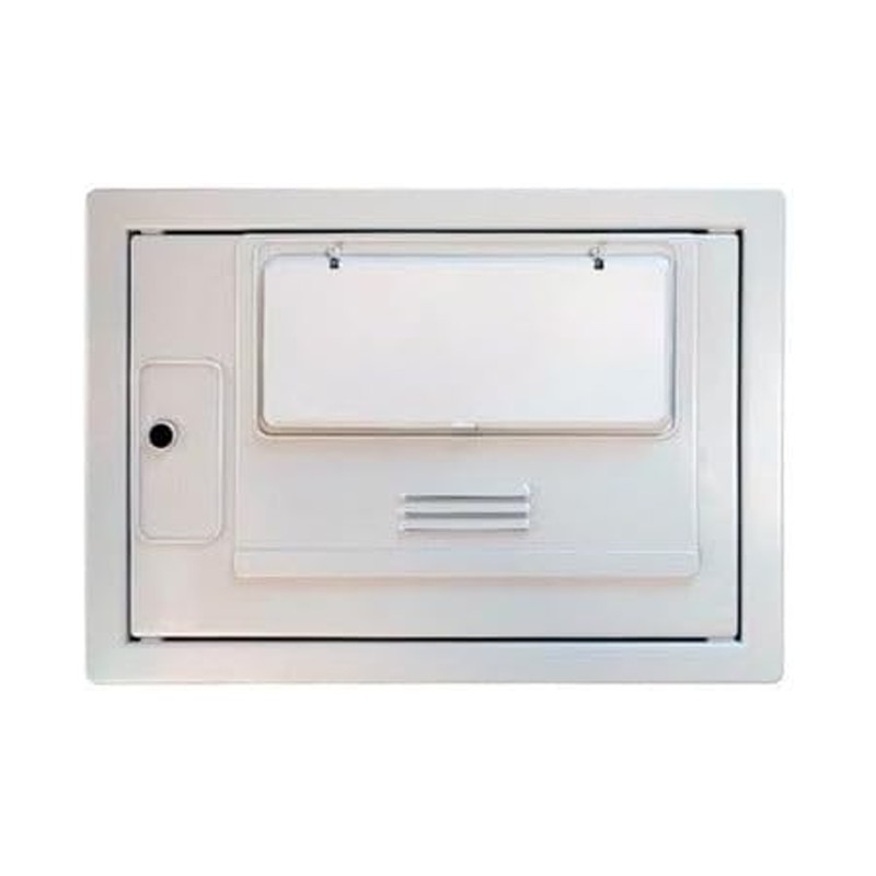 Puerta para Contador de Agua de Polipropileno 50x35x20cm | Tapa Contador con Mirilla con Marco para Empotrar | Cerradura y Llave