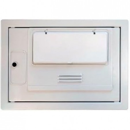 Compteur d'eau en polypropylène 50 x 35 x 20 cm | Coffret de compteur avec hublot et cadre pour installation encastrée | Serrure