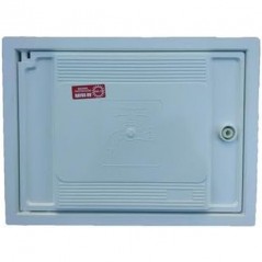 Counter door made of high-resistance white PVC. Mounted on a wall frame. Measurements 30x40cm