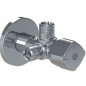 Llave de corte Twin con antirretorno 1/2"-3/8"-3/8"