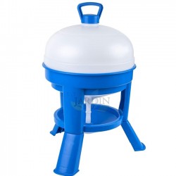 Abbeveratoio per Galline 20 Litri Plastica con Piedi | 46x62,5 cm | Per 10-12 Uccelli | Plastica Resistente | Blu