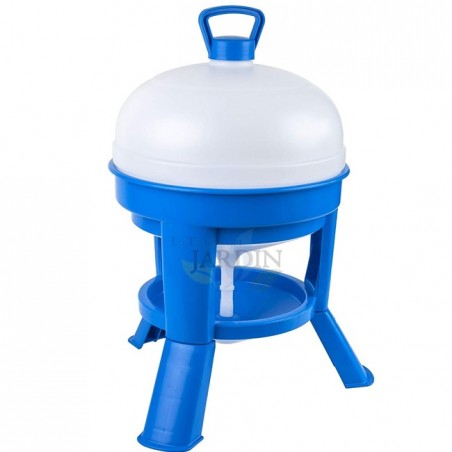 Tränke für Hühner 20 Liter Kunststoff mit Beinen | 46x62,5 cm | Für 10-12 Vögel | Robustes Kunststoff | Blau