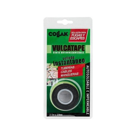 4 x Cinta autovulcanizable negra 19mm x 2,5 m, Para la reparación de fugas de agua en mangueras y tuberías