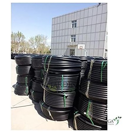 Tubo de irrigação de 20 mm e 6 bar, 100 m, polietileno agrícola, preto