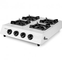 Gas stove, butane or propane gas, piezoelectric ignition, four triple crown burners, outdoor use, non-slip