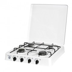 Gas stove, white enamel finish, 4 burners with black enameled burners, burners: 740W, 1400W, 1400W and 1900W