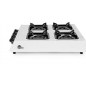 Gas stove for outdoor use with 7700W of power, suitable for butane and propane, has two triple crown burners Gas stove for outdoor use with 7700W of power, suitable for butane and propane, has two triple crown burners