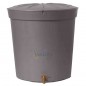 300L Polypropylene Water Tank, Graf. Water Recovery Unit with Lid and Tap. Diameter 82cm, Height 86cm, Grey