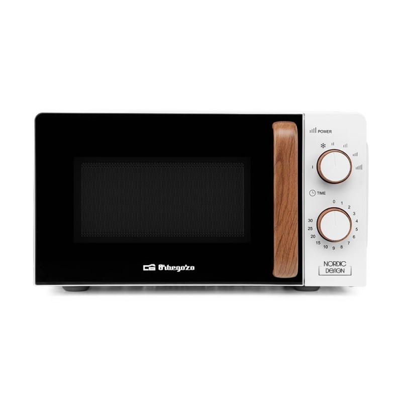 Micro-ondes Orbegozo 20L 700 W avec grill | Micro-ondes rotatif de comptoir | Micro-ondes à convection avec 6 niveaux de puissa