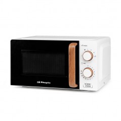 Micro-ondas com capacidade para 20 litros, 5 níveis, timer até 30 minutos, potência de 700W, cor branca