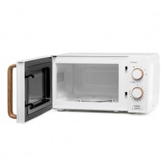 Microondas con 20 litros de Capacidad, 5 Niveles, Temporizador hasta 30 Minutos, 700W potencia, Blanco