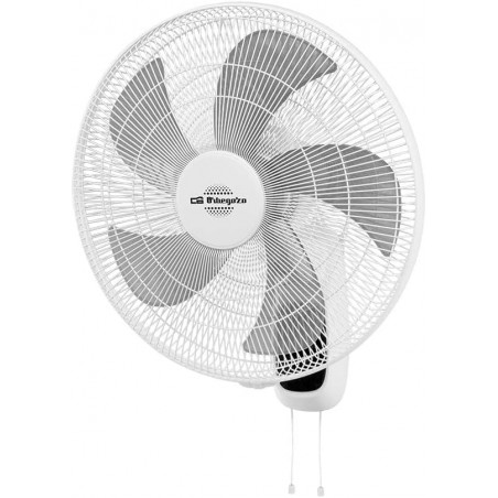 Mur de ventilateurs. Puissance : 60W. 5 lames. Diamètre 45 cm. 3 vitesses de ventilation. Fonction oscillante. Tête inclinable	