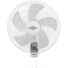 Ventilateur de Mur 60W. 5 lames. Diamètre 45 cm. 3 vitesses de ventilation. Fonction oscillante. Tête inclinable