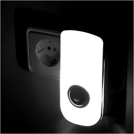 Luz noturna LED, sensor de crepúsculo e movimento, liga/desliga automático, modo lanterna