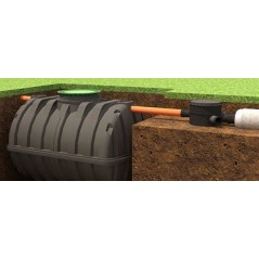 Klärgrube mit Filter 6500 Liter, 16 bis 26 Einwohner, CE-Zertifikat. Carat-Tank, Micro Dome und Anaerobix 60 L Filter