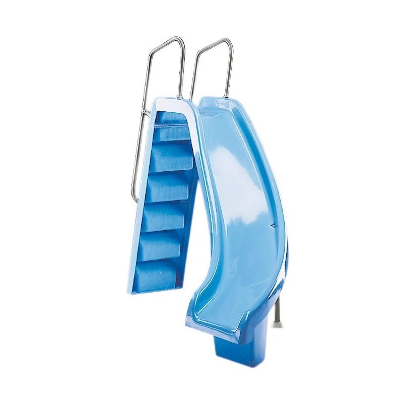 Tobogán para Piscina Curvado Derecha 1,78 m | Tobogán Profesional para Piscina Residencial | Tobogán de Poliester