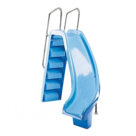 Scivolo curvo per piscina a destra 1,78 m | Scivolo per piscina professionale residenziale | Scivolo in poliestere