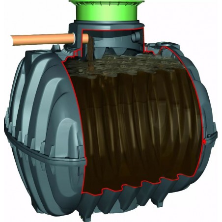 DEPÓSITO POLIETILENO SOTERRADO 6500 L. Diseñado para recuperación de agua de lluvia. Longitud 239cm, Ancho 219cm, Alto 271cm.